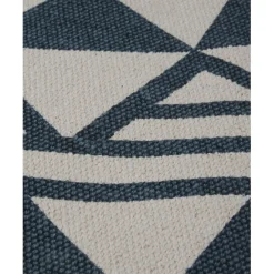 Tapis rond design cyclade bleu et blanc