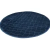 Tapis rond effet écaille uni bleu