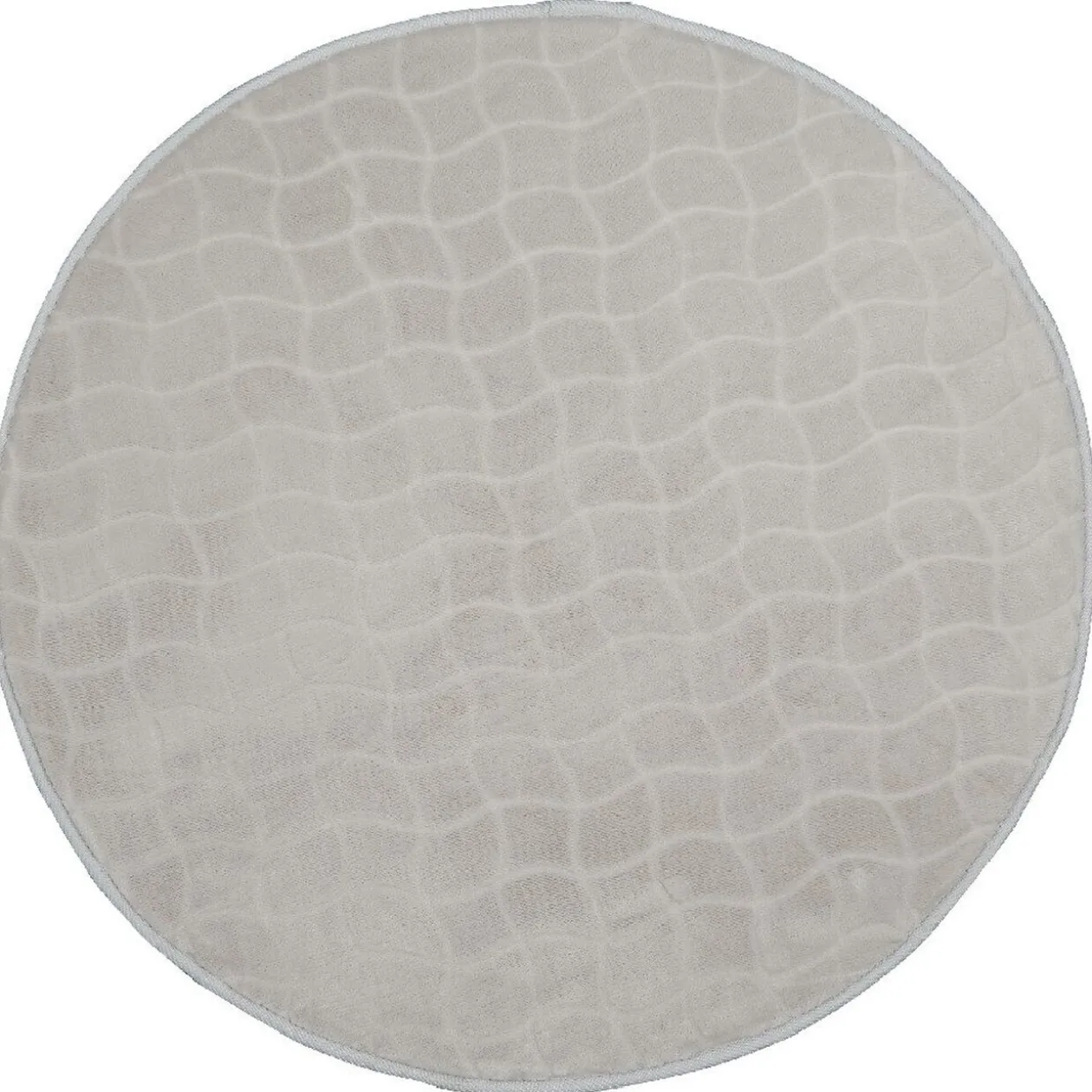 Tapis rond effet écaille uni gris