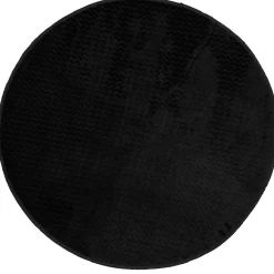 Tapis rond effet zig zag uni noir