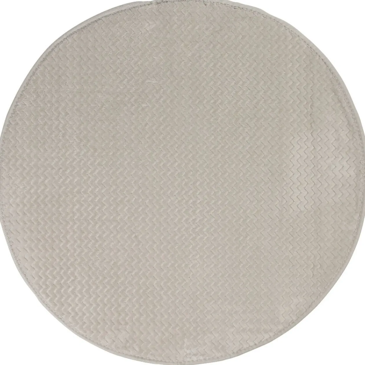 Tapis rond effet zig zag uni gris