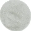 Tapis rond fourrure Shaggy gris clair
