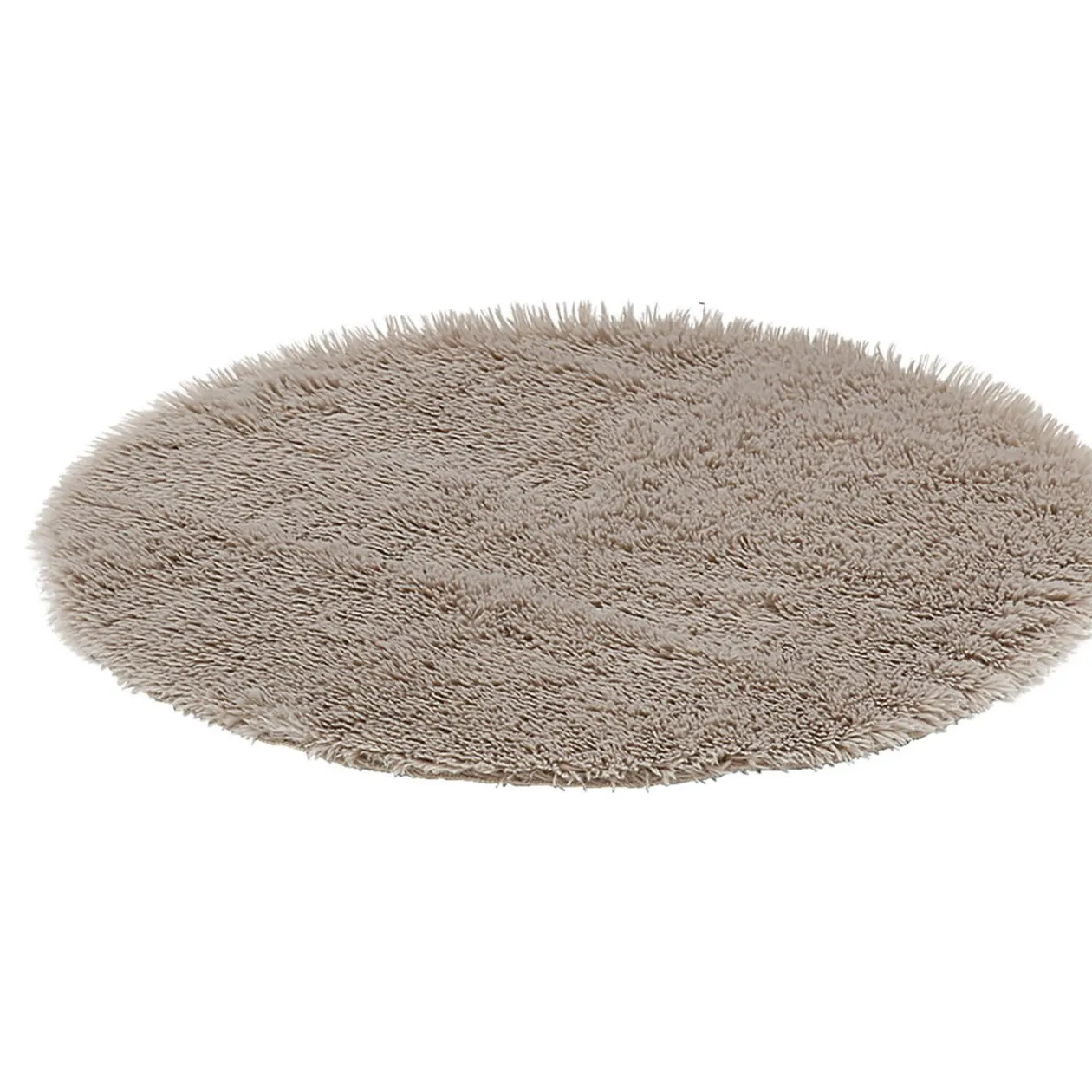 Tapis rond fourrure Shaggy taupe