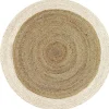 Tapis rond jute bordure beige Ø90cm