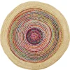 Tapis rond jute et coton cercle multicolore Ø120cm