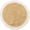 Tapis rond jute naturel contour blanc Ø90cm