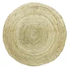 Tapis rond jute naturel déco fil doré Ø90 cm