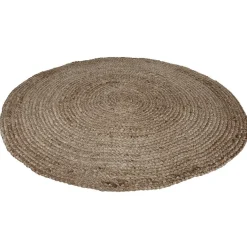 Tapis rond toile de jute beige