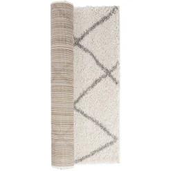 Tapis shaggy Marthe 100x150cm beige et gris