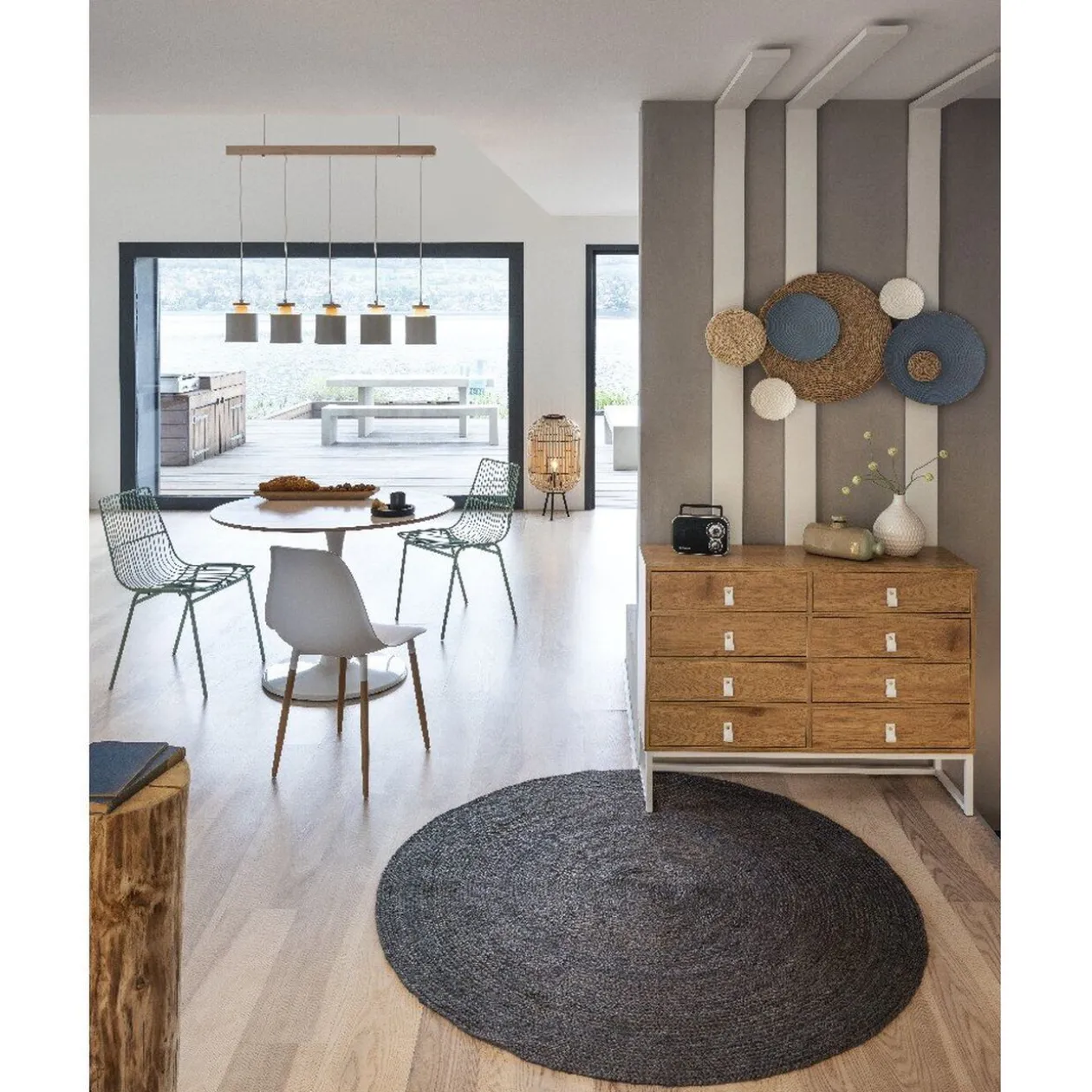 Tapis tissé Juno gris