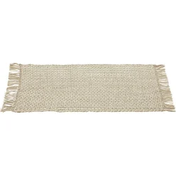 Tapis tressé en jute et coton