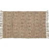 Tapis tressé en jute multicolore motif géométrique