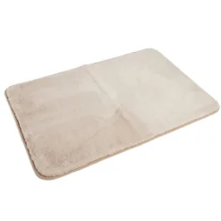 Tapis uni imitation fourrure 60x90cm - 2 coloris blanc ou beige