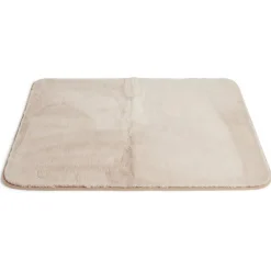 Tapis uni imitation fourrure 60x90cm - 2 coloris blanc ou beige