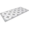 Tapis vinyle motif carreau de ciment blanc et gris 45x95cm