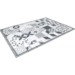 Tapis vinyle motif carreau de ciment gris et blanc 72x95cm