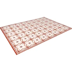 Tapis vinyle motif carreau de ciment rouge et beige 72x95cm