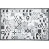 Tapis vinyle motif carreau de ciment gris et blanc 97x147cm
