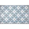 Tapis vinyle motif carreau de ciment bleu et blanc 97x147cm