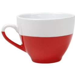 Tasse à café bicolore rouge et blanc