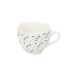 Tasse à café en porcelaine motif triangle multicolore 22 cl