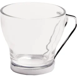 Tasse à café en verre anse métal x6