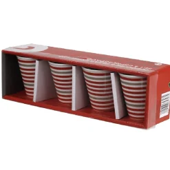 Tasse à expresso blanche à rayures x4