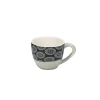 Tasse à expresso porcelaine motif rosace noir blanc 9 cl