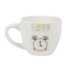 Tasse à expresso porcelaine blanc à motif réveil 9 cl