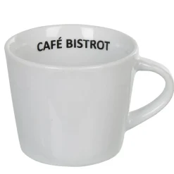 Tasse expresso et sous tasse café bistrot blanc x 4