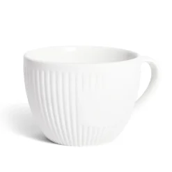 Tasse porcelaine 42cl strie embossée blanche