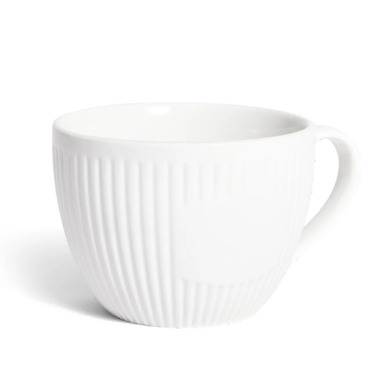 Tasse porcelaine 42cl strie embossée blanche