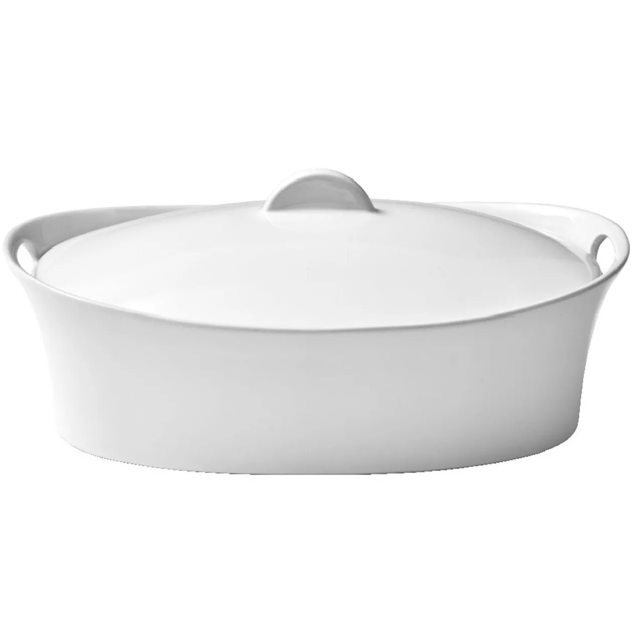 Terrine avec couvercle ovale blanche