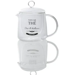 Théière en verre transparent