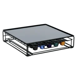 Tiroir à capsules plateau et grille en métal noir