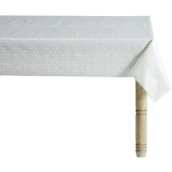 Toile cirée blanche à pois L. 140 cm