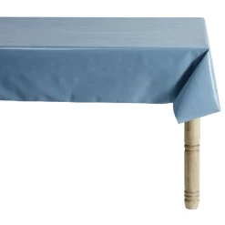 Toile cirée bleu uni L. 140 cm
