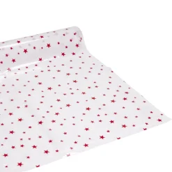 Toile cirée cristal étoile rouge moucharabieh jaune 140cm