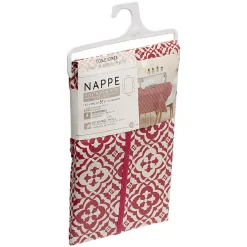 Toile cirée rectangulaire imprimée rouge, dim. 250x140 cm en PVC