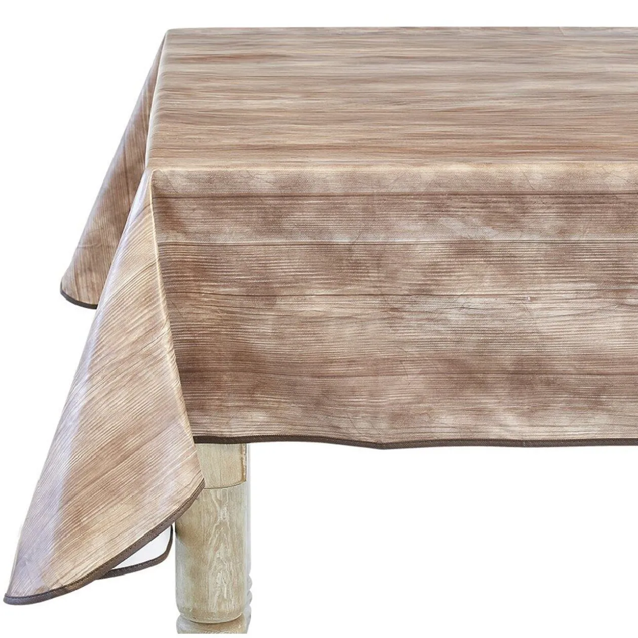 Toile cirée rectangulaire imprimé effet bois vinytex