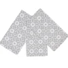 Torchon blanc à motifs gris design romantique x3