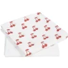 Torchon blanc uni et motif cerise x2