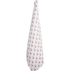 Torchon blanc uni et motif cerise x2