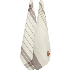 Torchon brodé design macarons