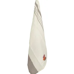 Torchon brodé design macarons