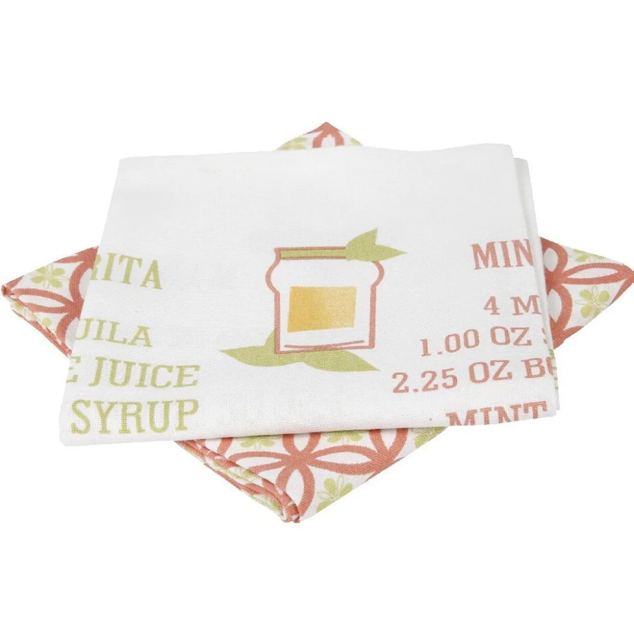 Torchon coton motif cocktail x 2