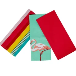 Torchon de cuisine design caraibes flamant rose x 3