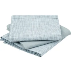 Torchon en coton blanc et bleu x3