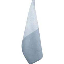 Torchon en coton blanc et bleu x3