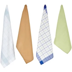 Torchon en coton imprimé et uni x4